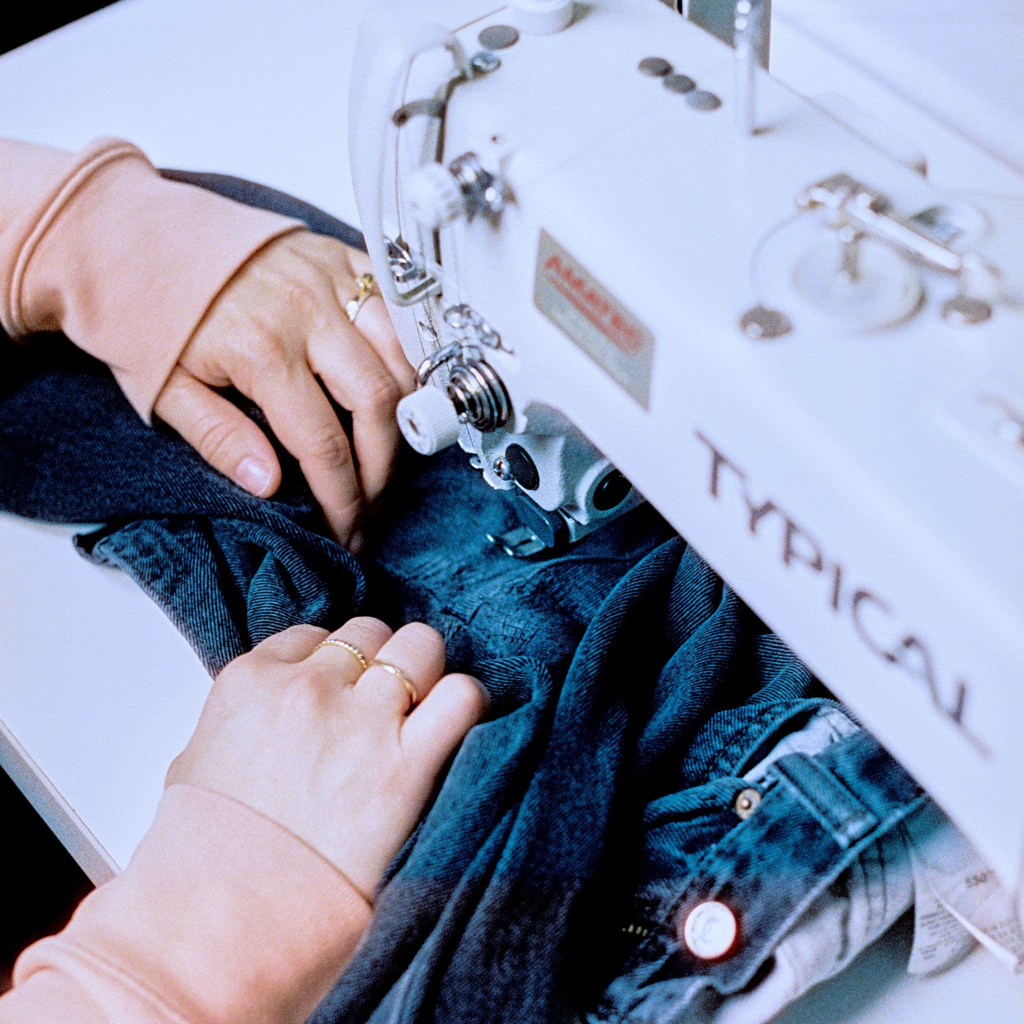 Woman sewing