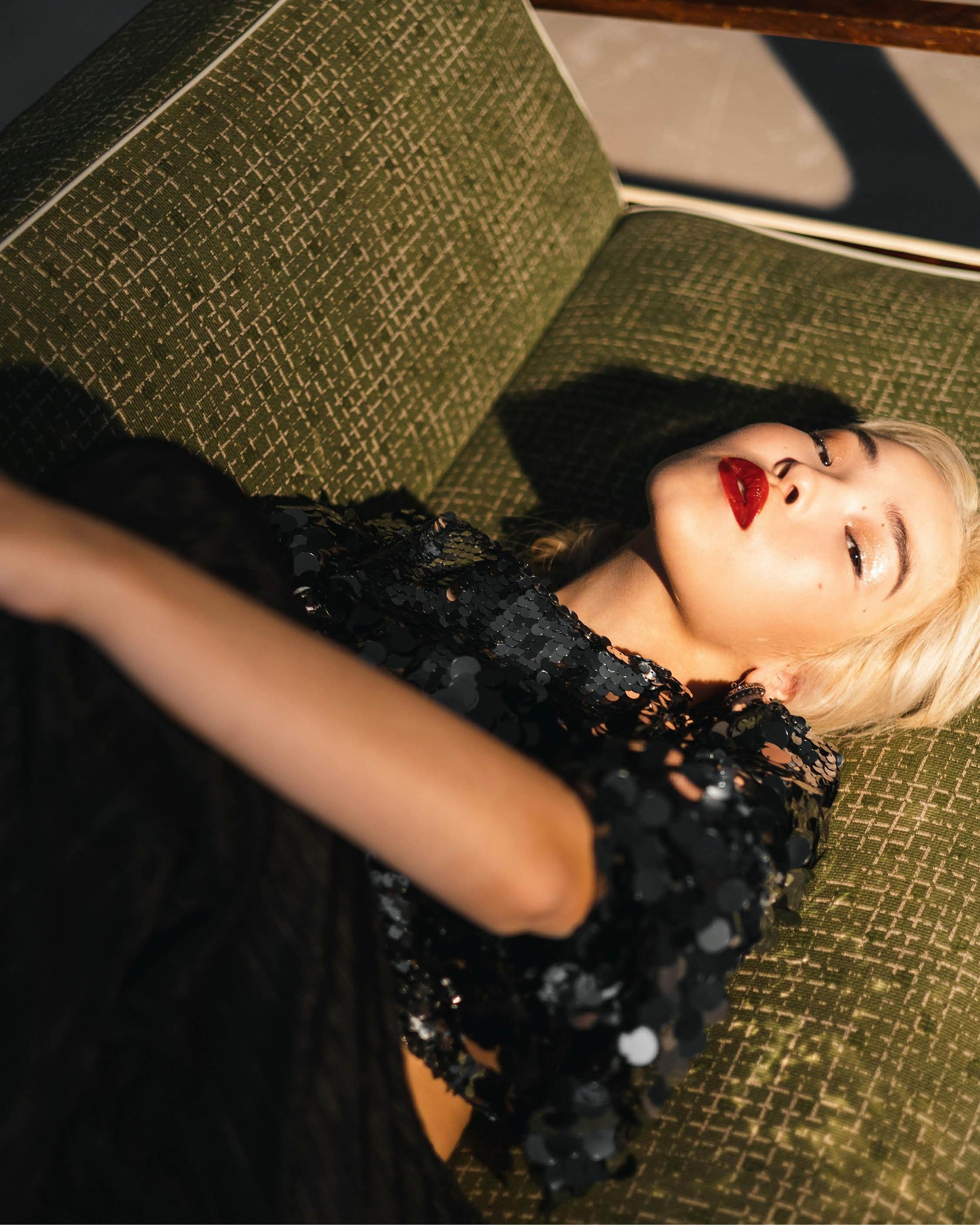 woman on couch